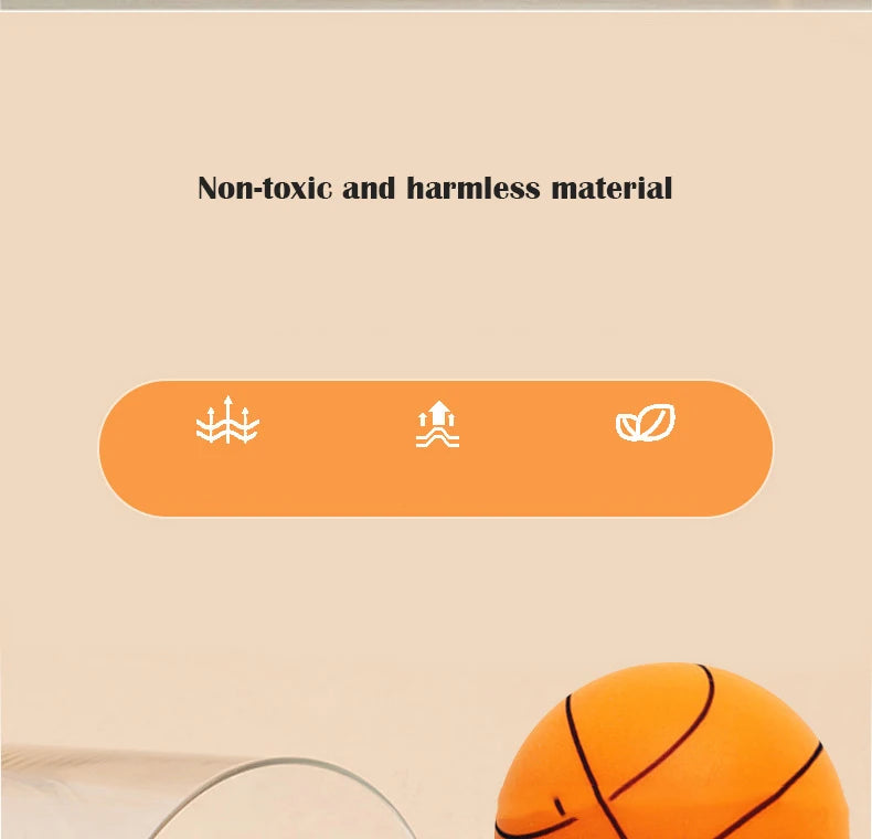 18/21/24CM Kids Bouncing Mute Basketball Squeezable Mute Bouncing Basketball