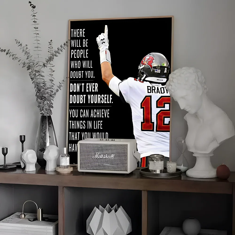 Tom Brady Quotes Canvas American Football Athlete Anime Posters
