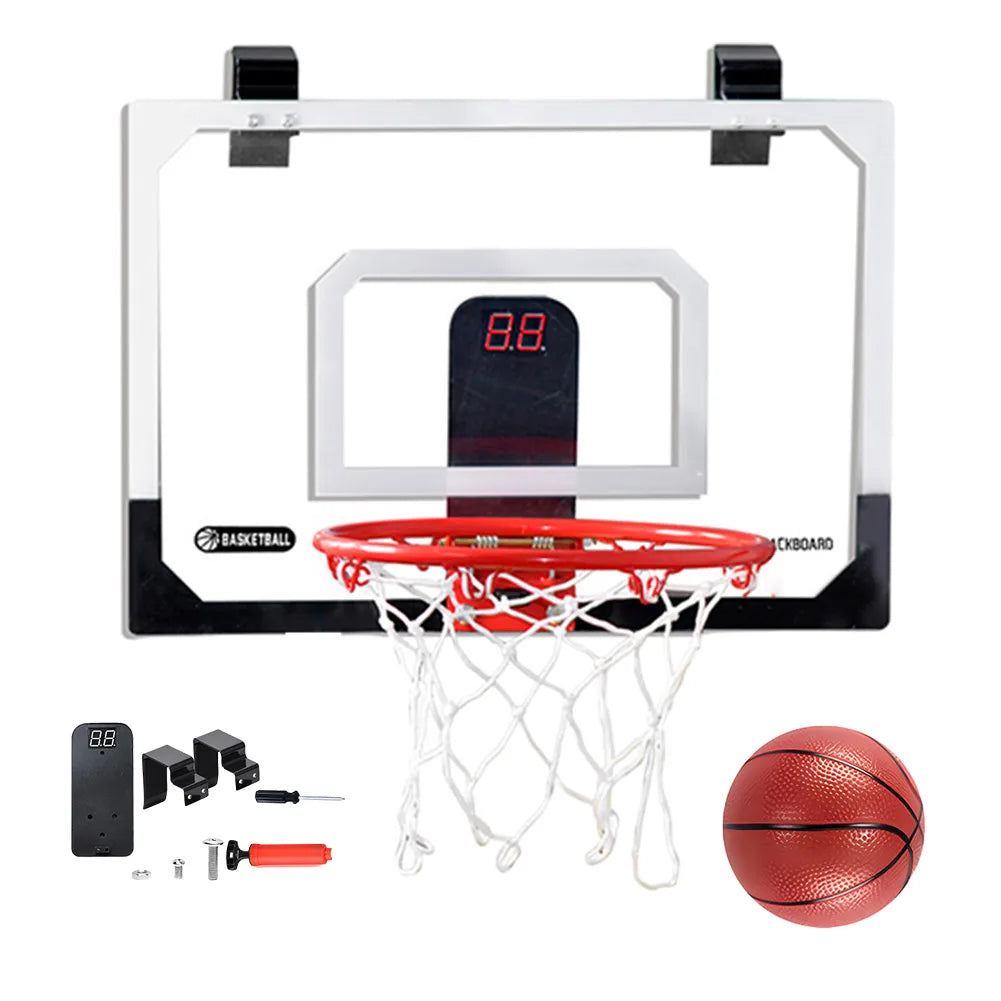 Kids Mini Basketball Hoop With Electronic Scoreboard Ball Sport Backboard Outdoor Indoor
