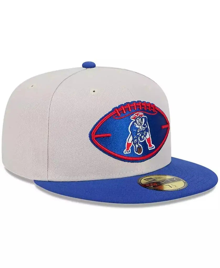 New Era | Men's Stone/Royal New England Patriots 2024 Sideline Historic 59FIFTY Fitted Hat
