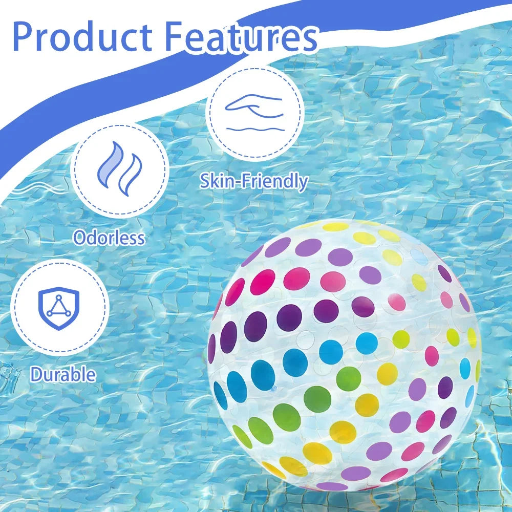 1pc 10.62-inch colored striped transparent inflatable beach ball,