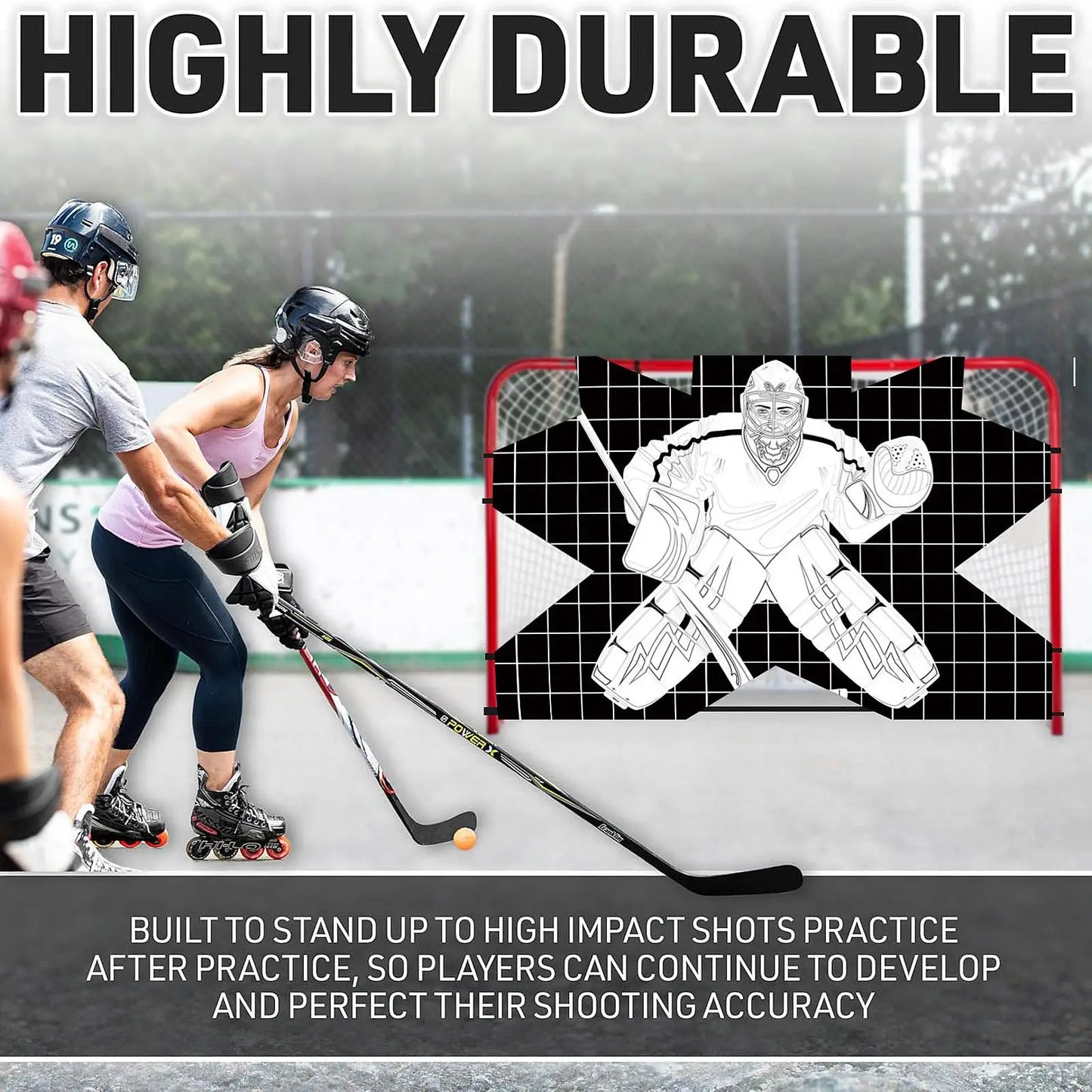 Hockey Goal Improve Skills Foldable Lightweight Waterproof Protable Hockey Net