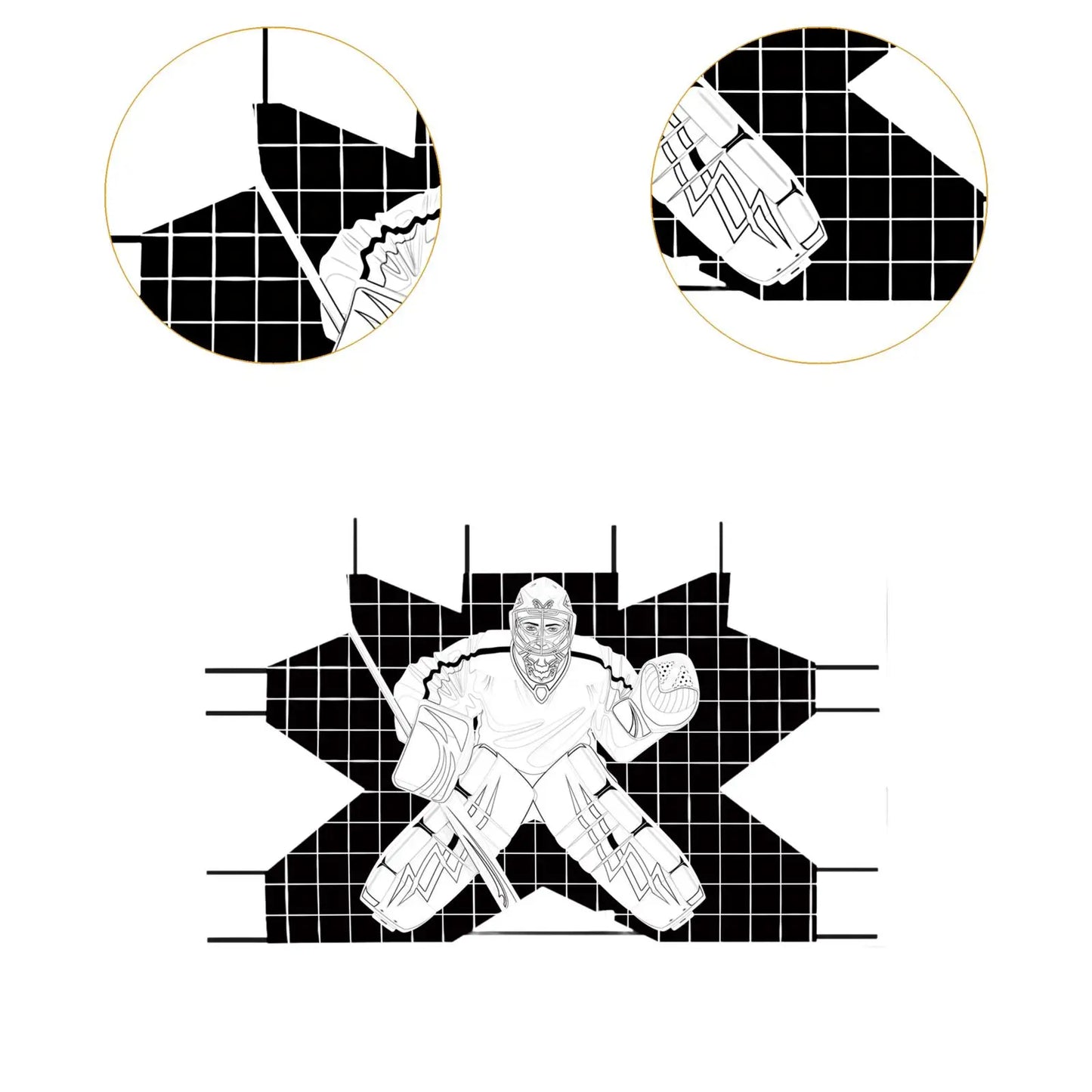 Hockey Goal Improve Skills Foldable Lightweight Waterproof Protable Hockey Net