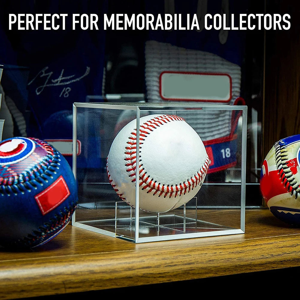 Clear Baseball Box Display Acrylic Transparent Baseball Organizer Case
