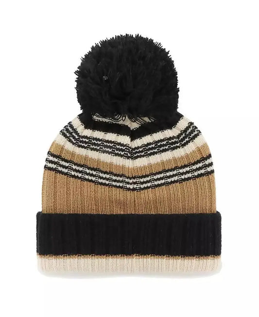 '47 Brand | Women's Natural New England Patriots Barista Cuffed Knit Hat with Pom