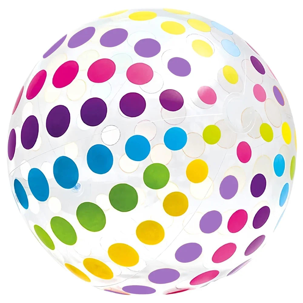 1pc 10.62-inch colored striped transparent inflatable beach ball,