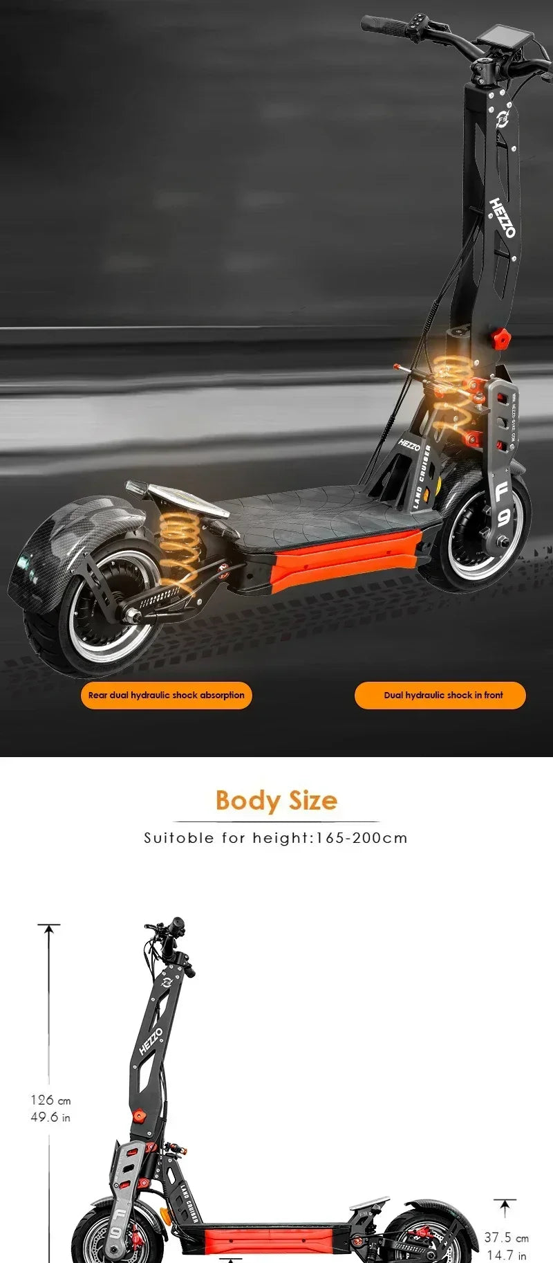 HEZZO 60V 8000W 62.5MPH Off-road Electric Scooter