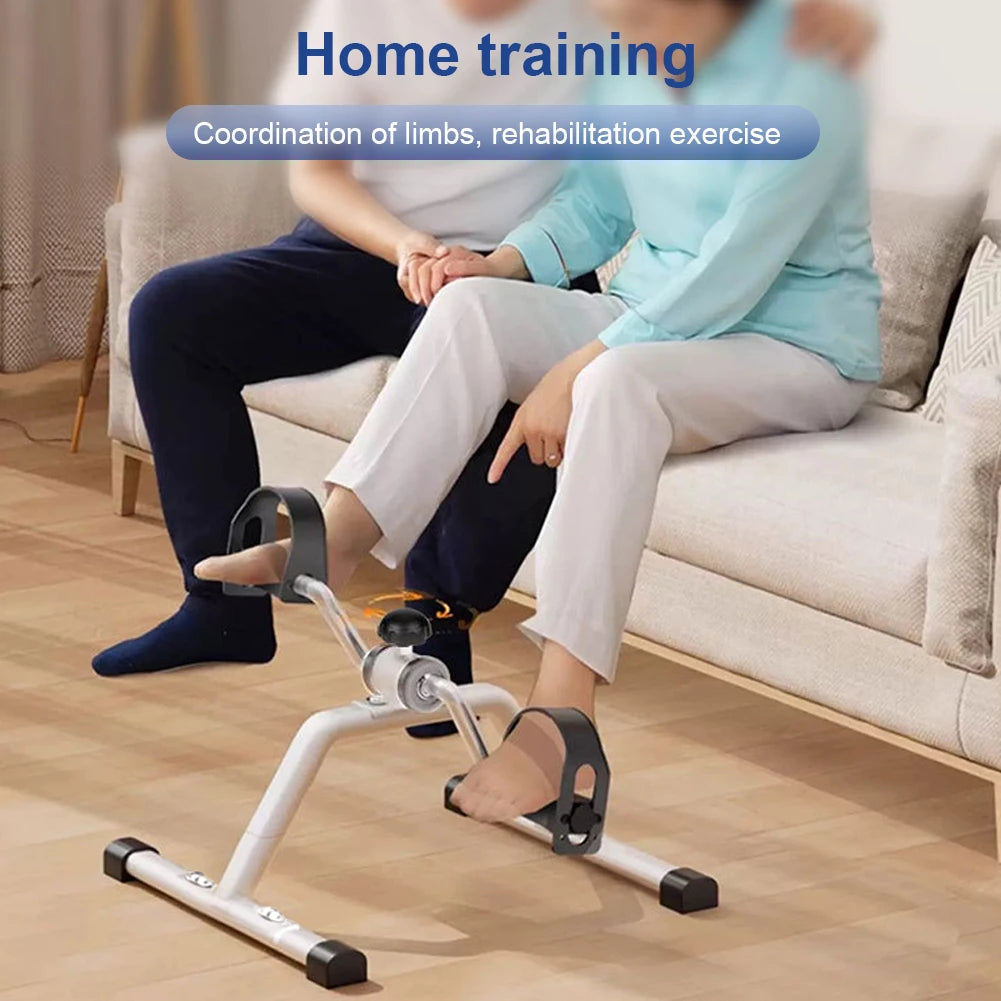Folding Portable Foot Pedal Exerciser with Adjustable Resistance Stationary Exercise Bike for Indoor Physical Therapy