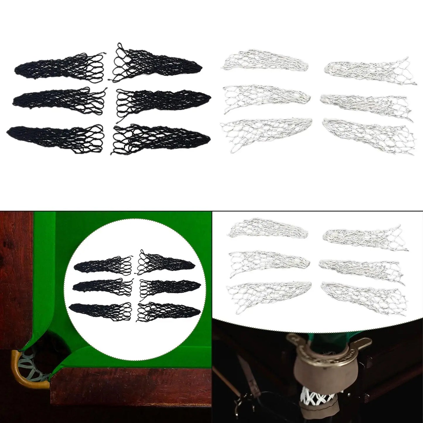 6 Pieces Pool Table Pocket Trainning Bag Web Snooker Pockets