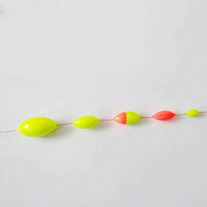 Wholesale 480pcs (80packs) Oval Mini Fishing Float Bobber Rig Making Floating Beans Red/Yellow/Mix
