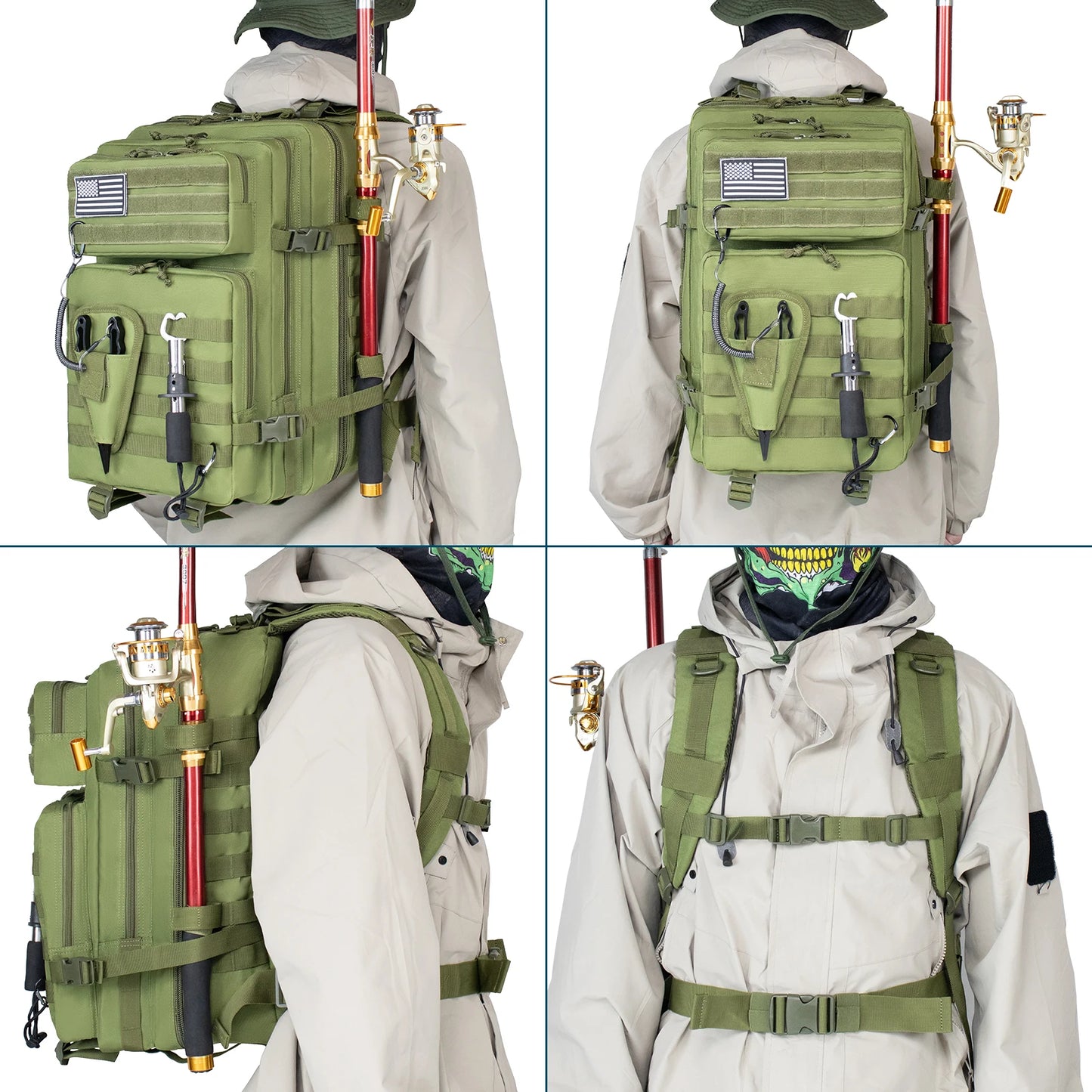 45L Fishing Hunting Bag Tactical Backpack Men's