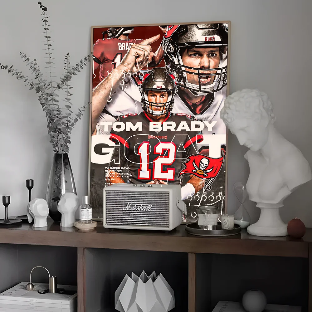Tom Brady Quotes Canvas American Football Athlete Anime Posters