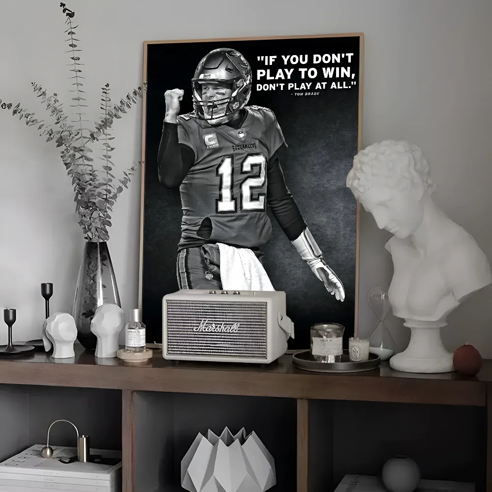 Tom Brady Quotes Canvas American Football Athlete Anime Posters