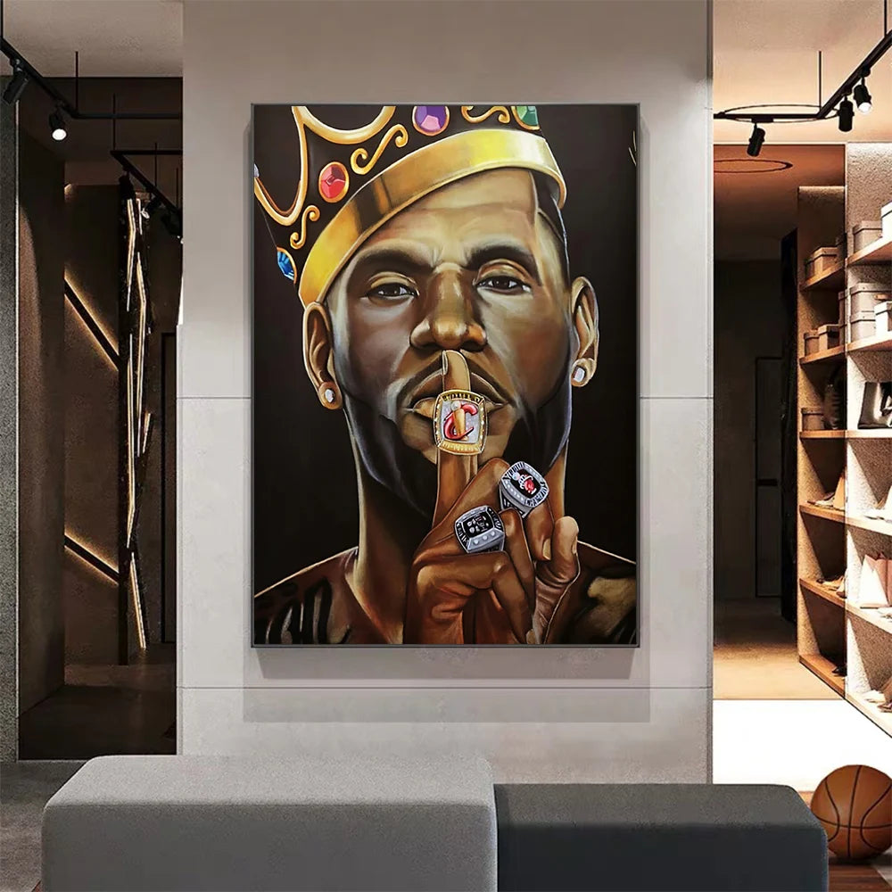 World Basketball Celebrities Wall Art Poster Dunk Mural Modern Home Decor Canvas