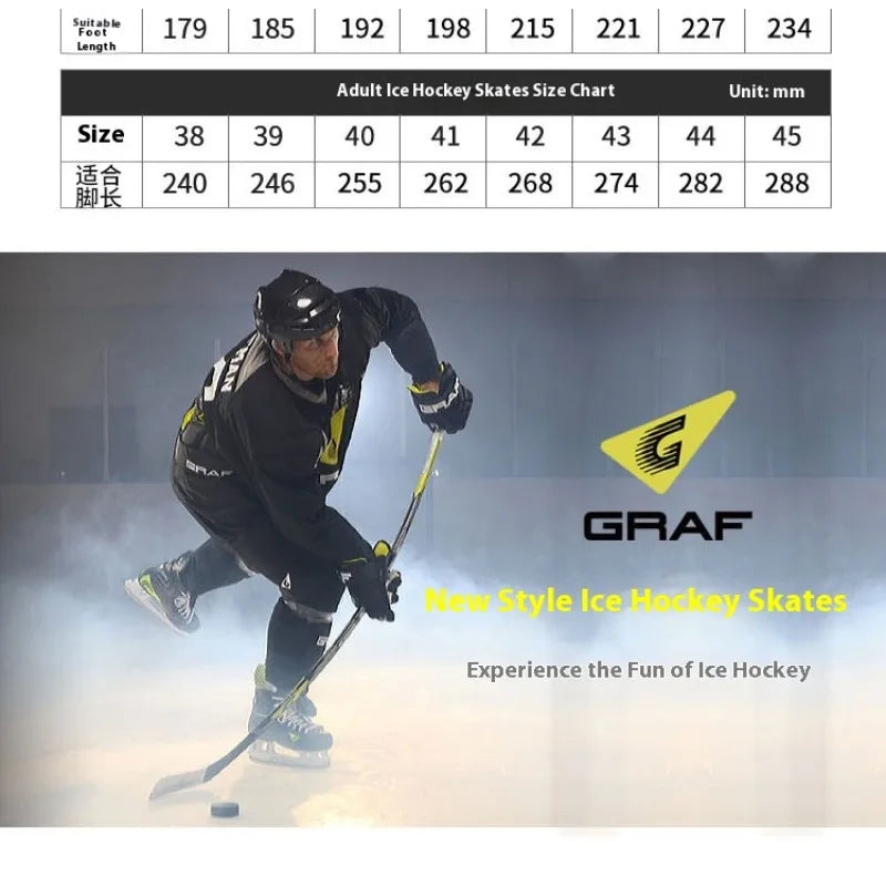 GRAF Protect Blote Voeten Ijshockey Schaatsschoenen Voeg Fluwelen Ademende Schaatsschoenen