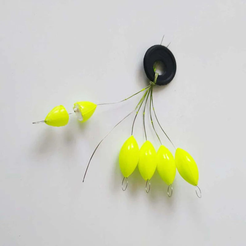 Wholesale 480pcs (80packs) Oval Mini Fishing Float Bobber Rig Making Floating Beans Red/Yellow/Mix