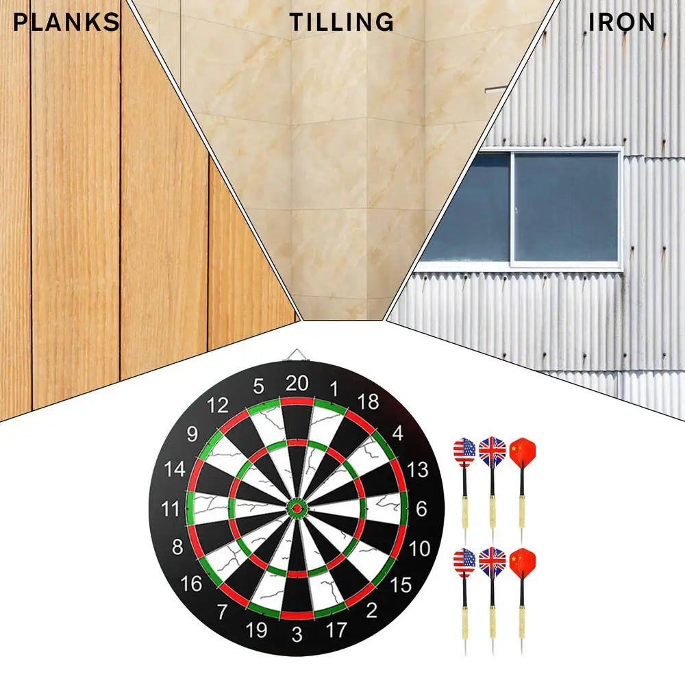Professional Dart Board Stable Flocking Board With Darts Thick 15in Game