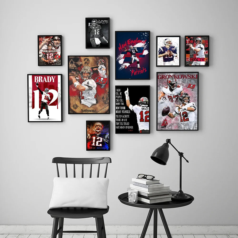 Tom Brady Quotes Canvas American Football Athlete Anime Posters