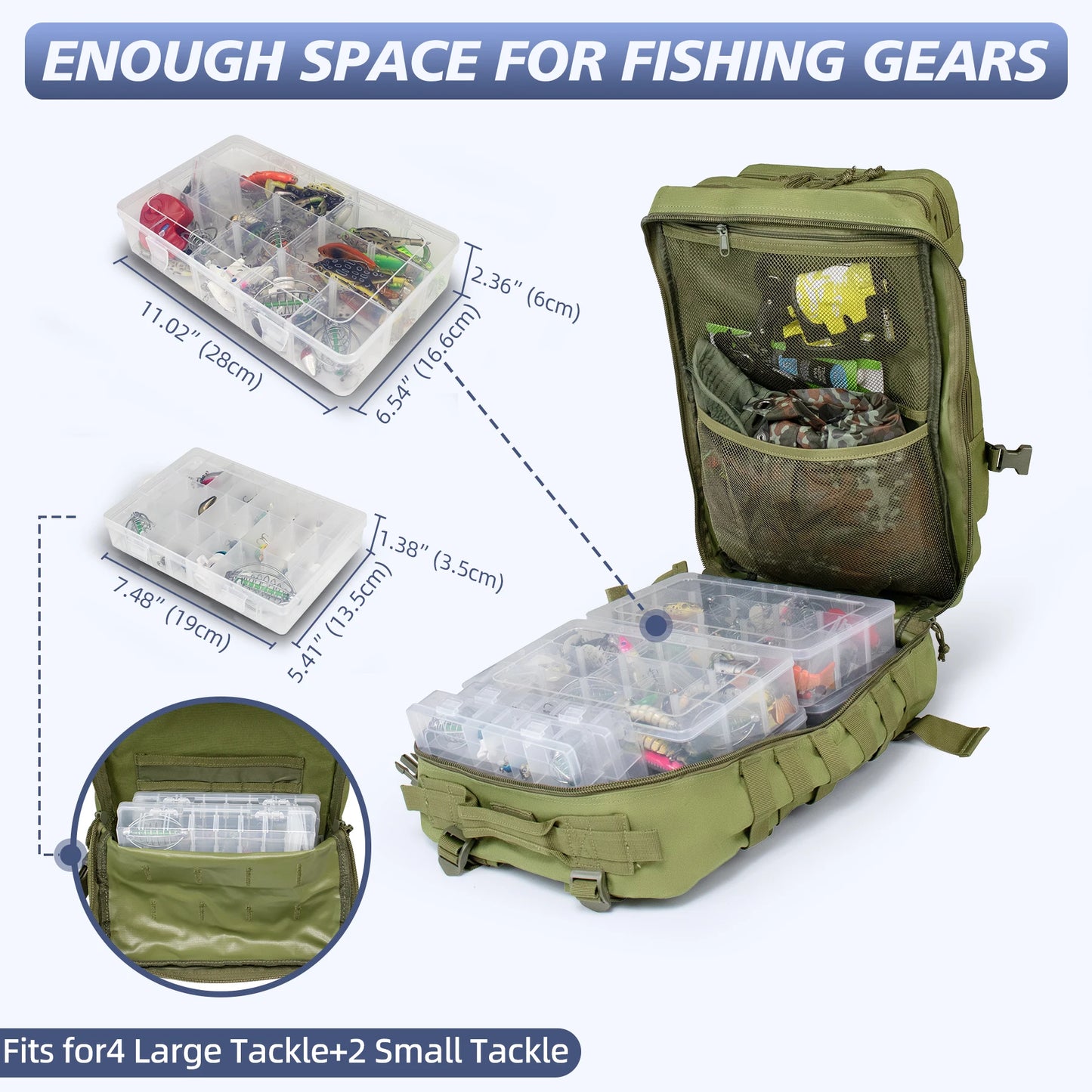 45L Fishing Hunting Bag Tactical Backpack Men's
