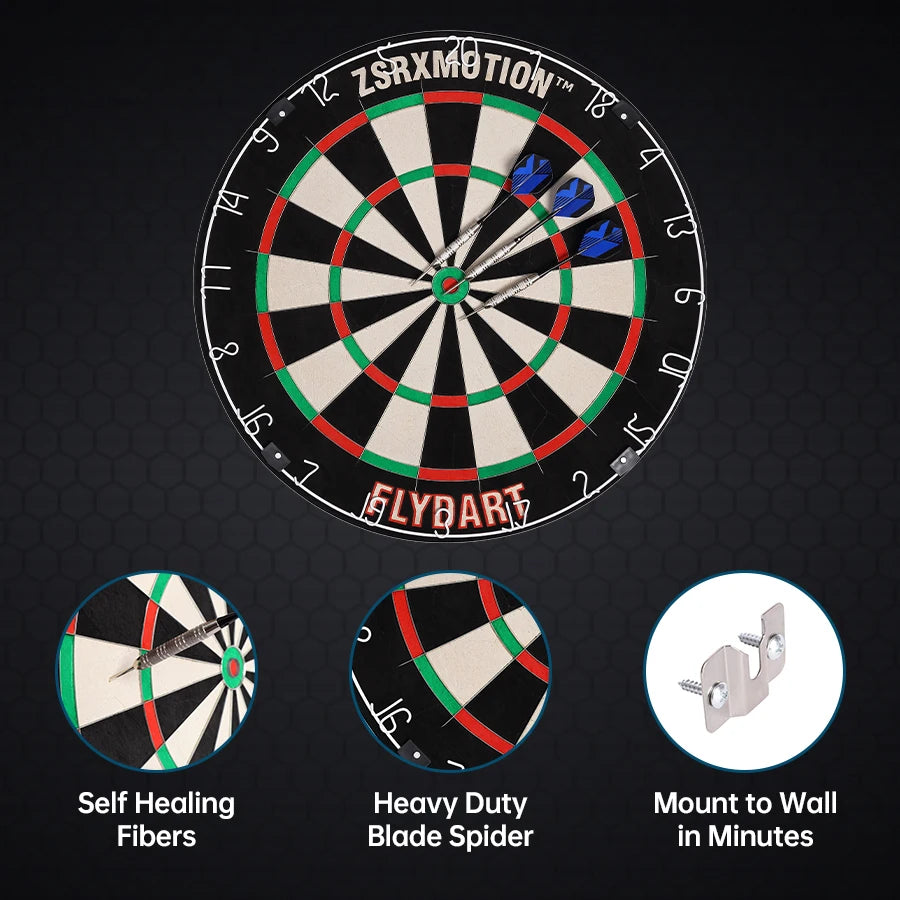 Professional Kenya Sisal Dart Board 18 Inch with Steel Tip Darts Outdoor Blade Net