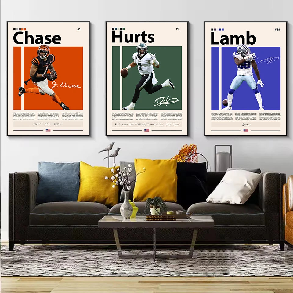 Famous American Football Star Player Rodgers Sports Motivational Quotes Poster