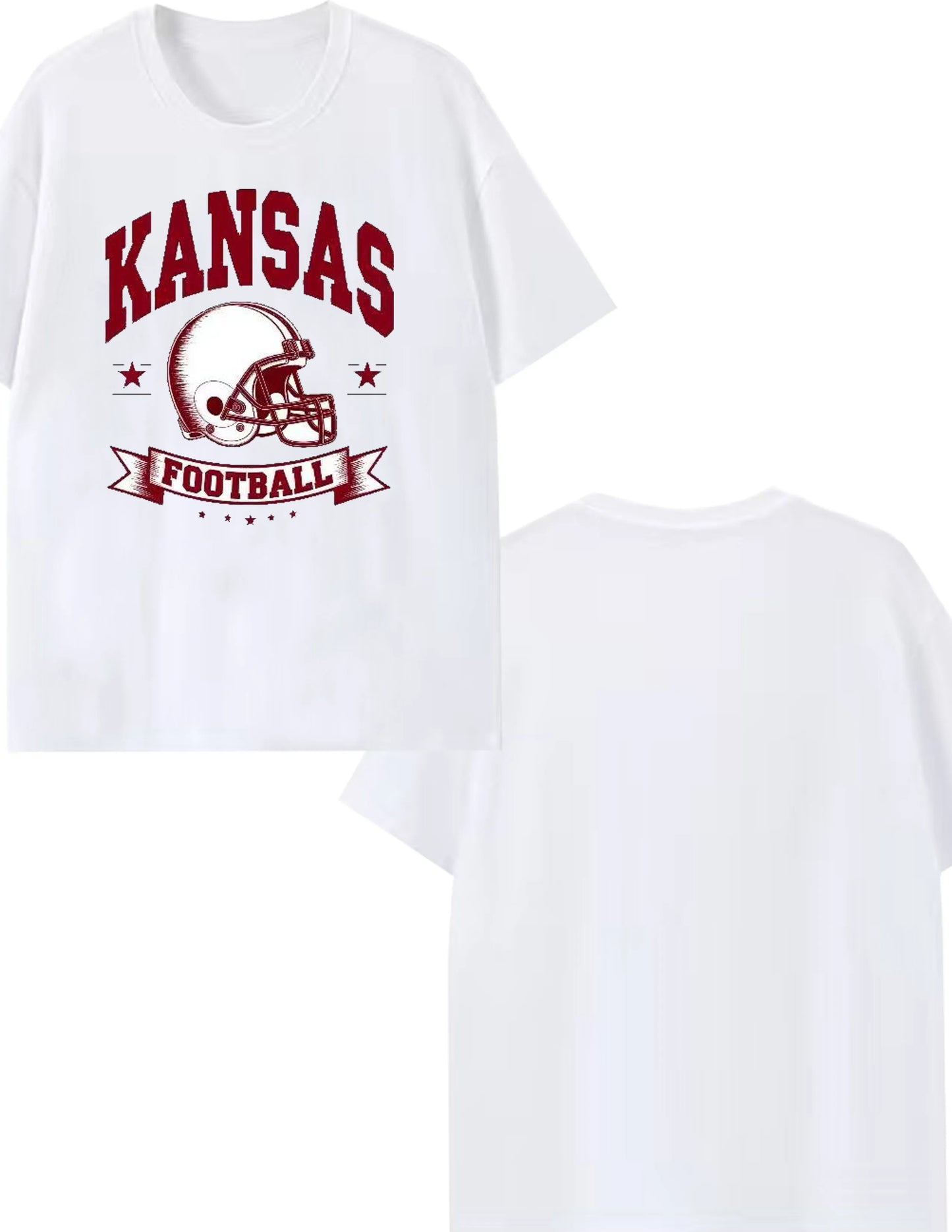 Kansas Football Helmet Graphic T Shirt Men Women Fashion Casual Streetwear Oversized White T Shirt