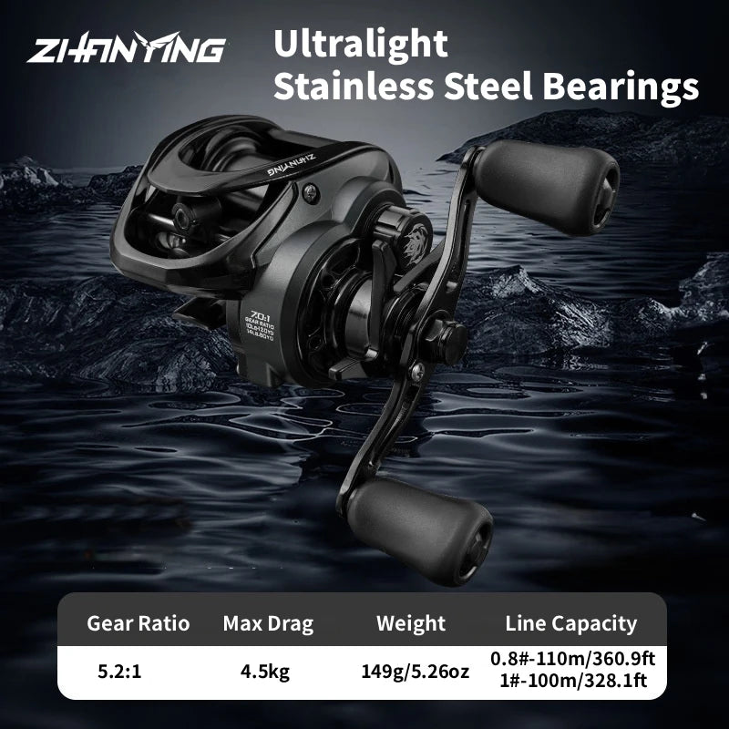 ThunderHawk Baitcasting Reel 7.0:1 Gear Ratio 4.5kg Max Drag Saltwater