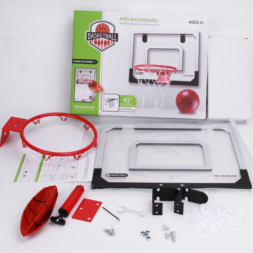 Kids Mini Basketball Hoop With Electronic Scoreboard Ball Sport Backboard Outdoor Indoor