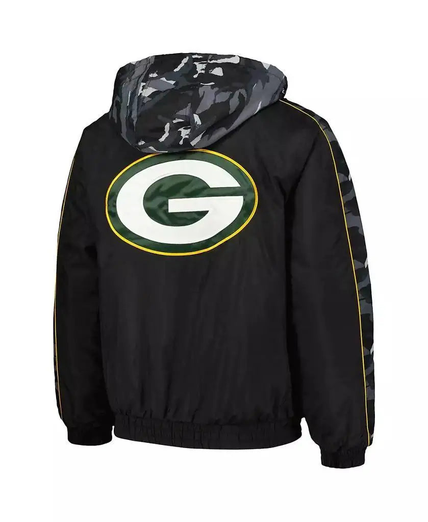 Men's Green Bay Packers Full-Zip Hoodie Gridiron Performance Jacket Officially Licensed NFL Sportswear Team Colors