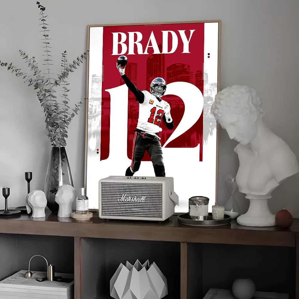 Tom Brady Quotes Canvas American Football Athlete Anime Posters