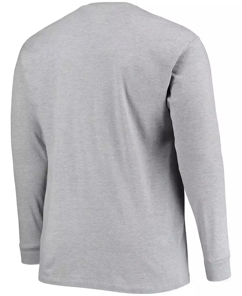 Men's Heathered Gray Long Sleeve Running T-Shirt New England Patriots Fitness Sportswear
