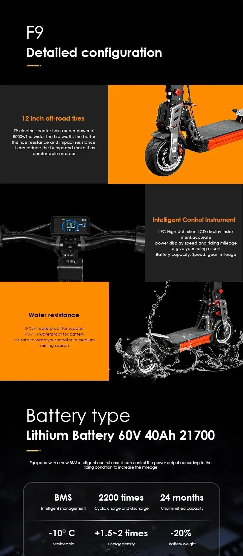 HEZZO 60V 8000W 62.5MPH Off-road Electric Scooter