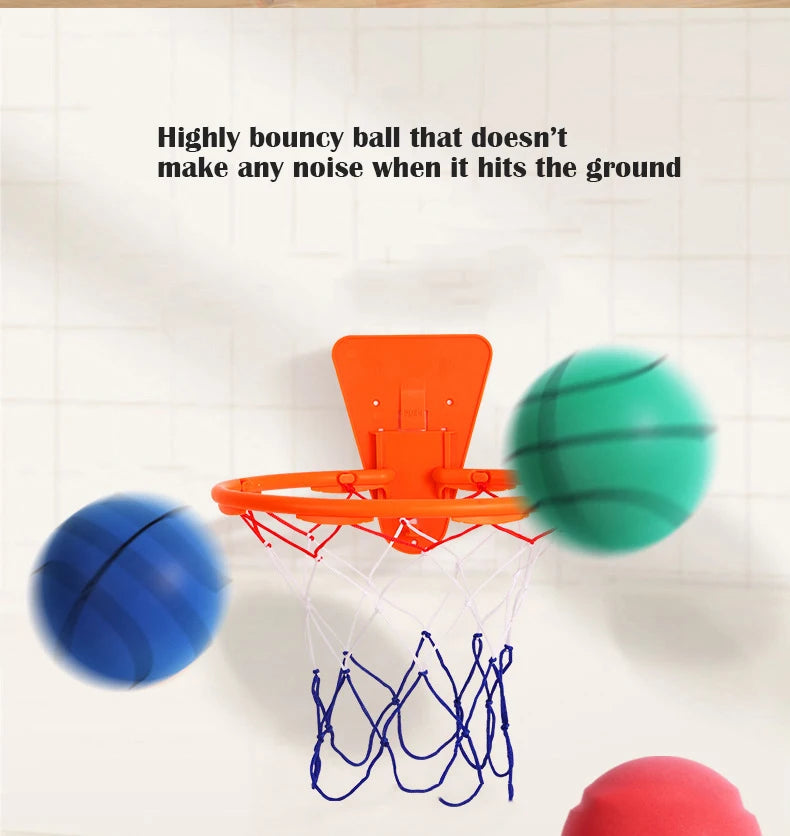 18/21/24CM Kids Bouncing Mute Basketball Squeezable Mute Bouncing Basketball