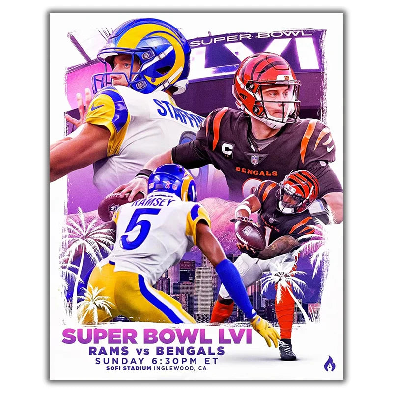 American Football NFL Star Players So on Sports Super Bowl Poster