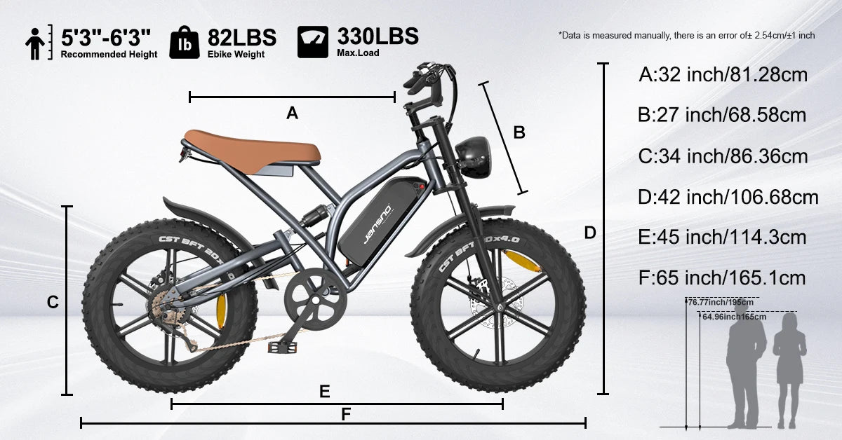 jansno x50 Adult Electric Bike 750W Motor EBicycle 48V 14AH 20 Inch Tire E-Bike
