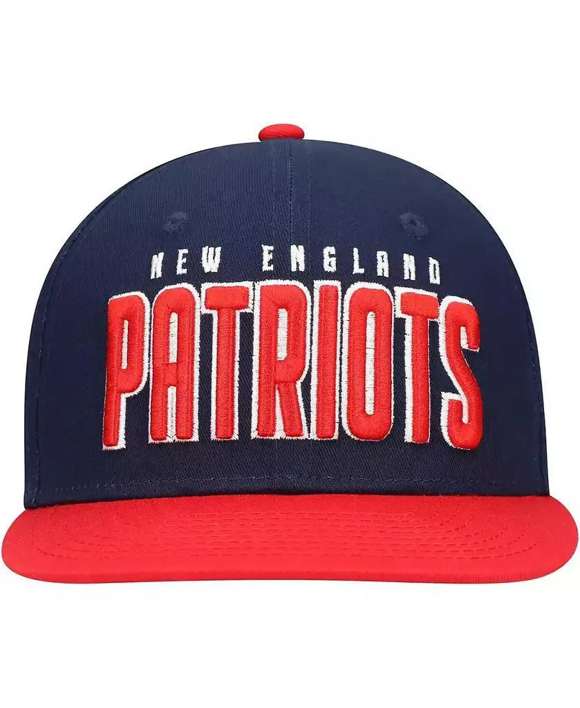 New England Patriots Youth Snapback Hat Navy/Red Lock Design Sports Cap Outerstuff Accessory