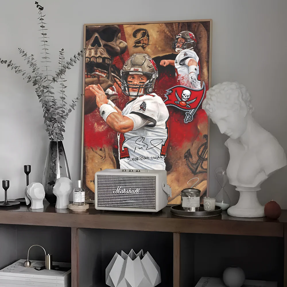 Tom Brady Quotes Canvas American Football Athlete Anime Posters