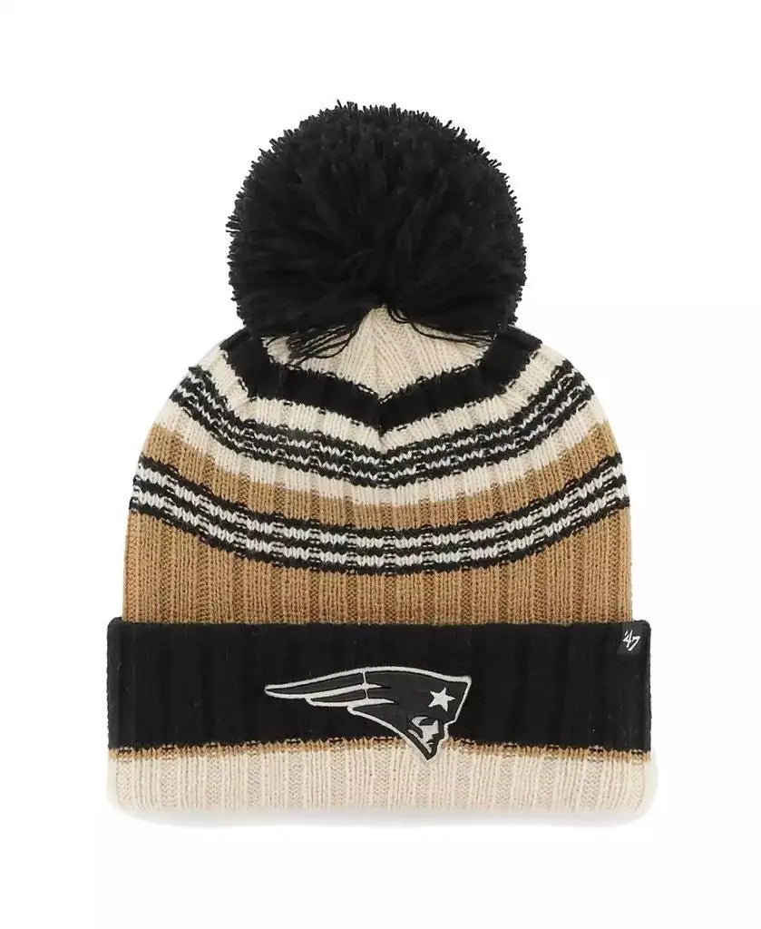 '47 Brand | Women's Natural New England Patriots Barista Cuffed Knit Hat with Pom