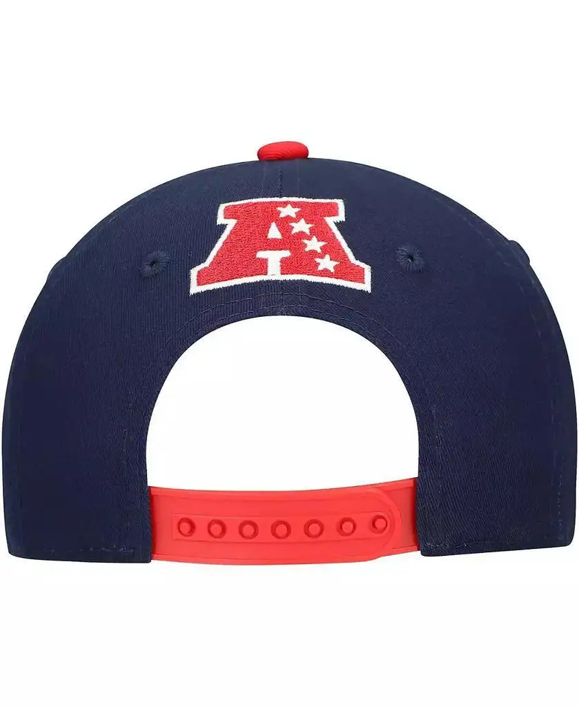 New England Patriots Youth Snapback Hat Navy/Red Lock Design Sports Cap Outerstuff Accessory