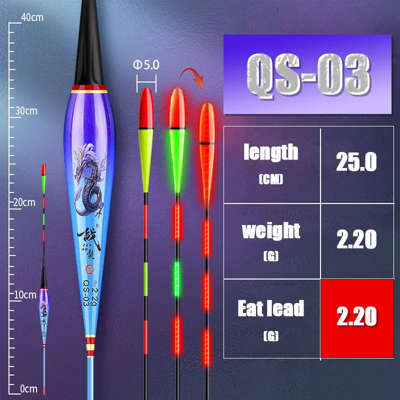 Night Fishing Float Electronic Gravity Induction Color Change LED 2 Bullet Bullet Eye-Catching