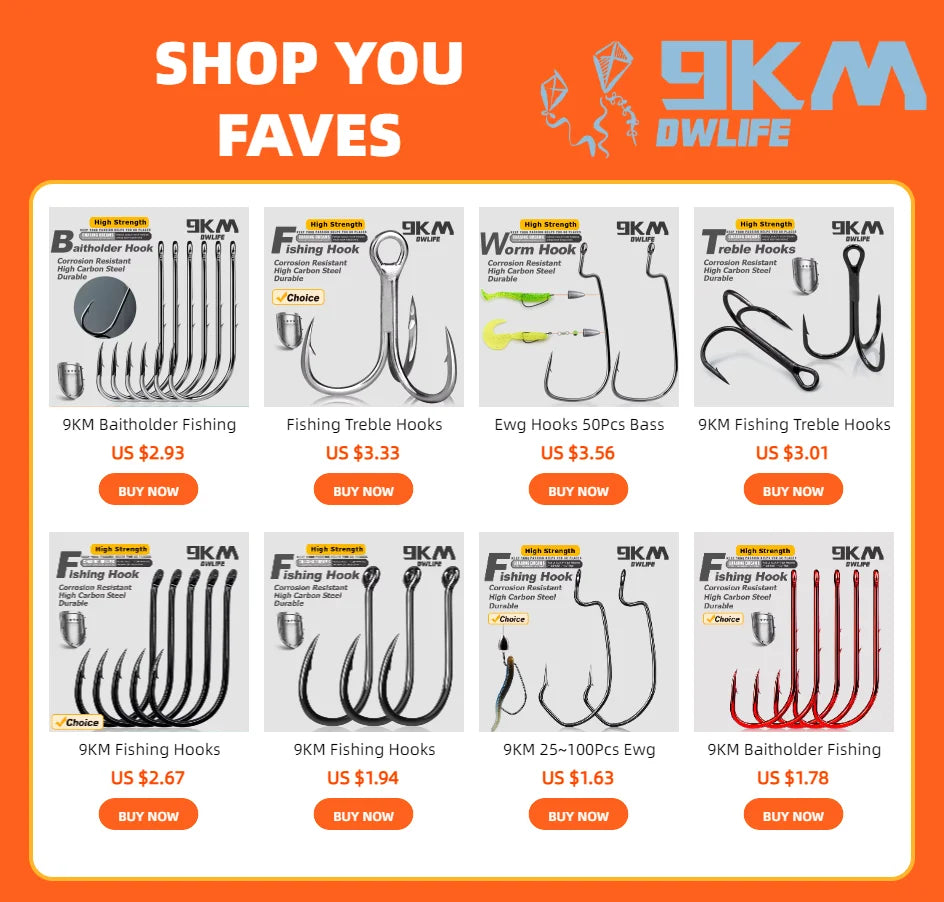 9KM 10Pcs Fishing Treble Hooks 3X Triple Hook Sea Fishing