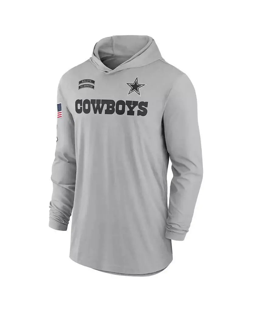 Nike | Men's Gray Dallas Cowboys 2024Long Sleeve Hooded T-Shirt