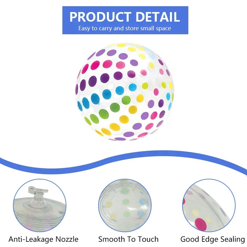 1pc 10.62-inch colored striped transparent inflatable beach ball,