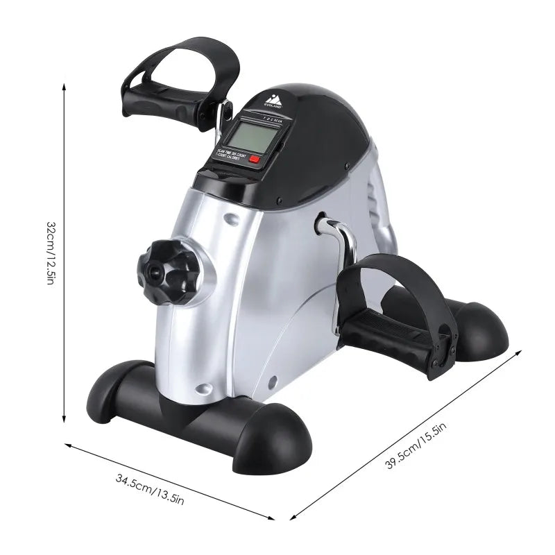 Under Desk Bike Pedal Exerciser,Evoland Indoor Cycling Exerciser Bike Silver,Holds 240 Lb