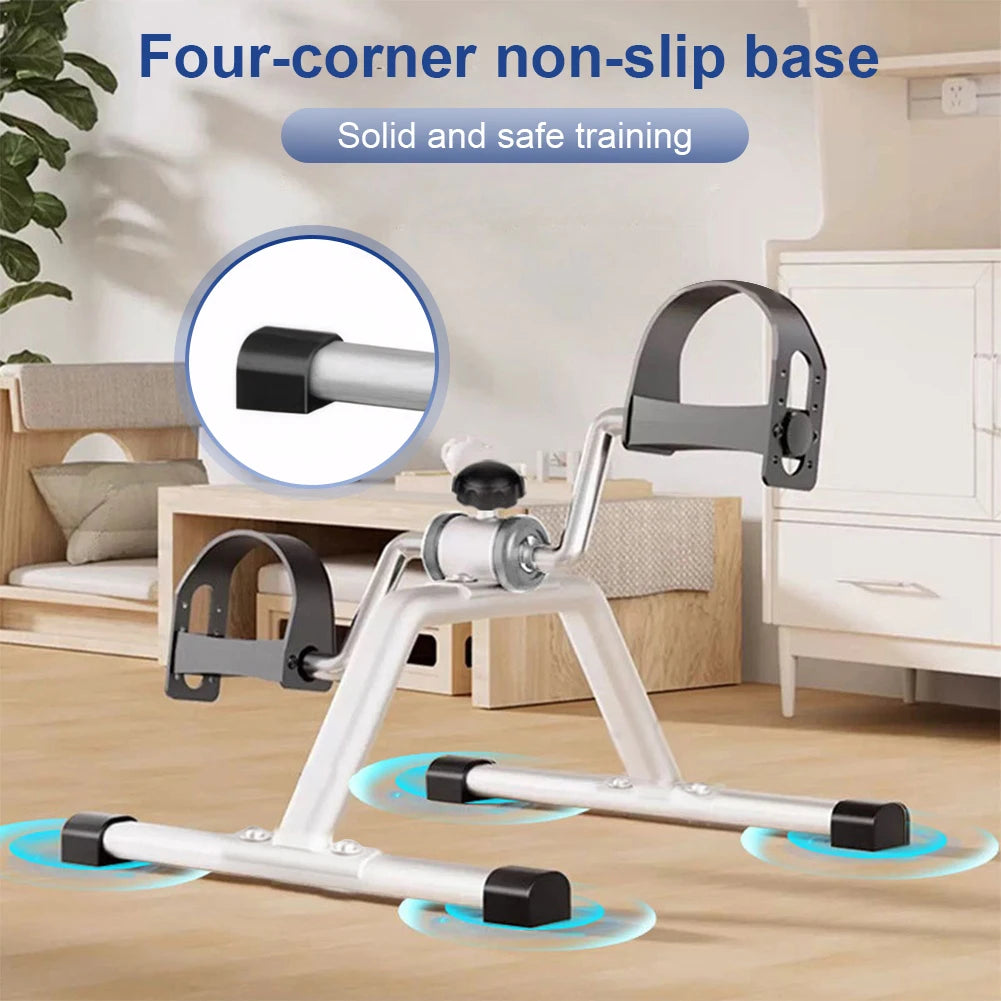 Folding Portable Foot Pedal Exerciser with Adjustable Resistance Stationary Exercise Bike for Indoor Physical Therapy