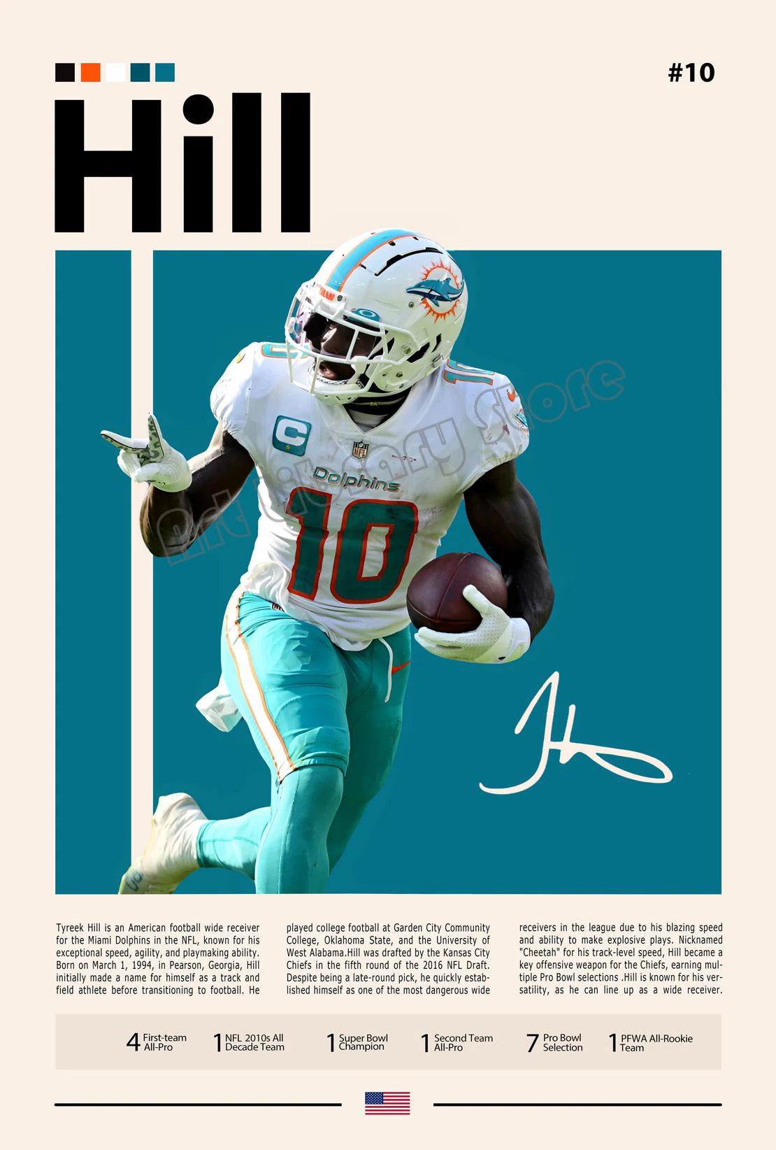 Famous American Football Star Player Rodgers Sports Motivational Quotes Poster