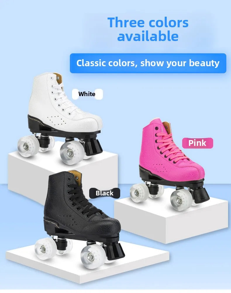 New Double Row Roller Skates Four-Wheel Inline Skates for Men, Women, Adults, and Children