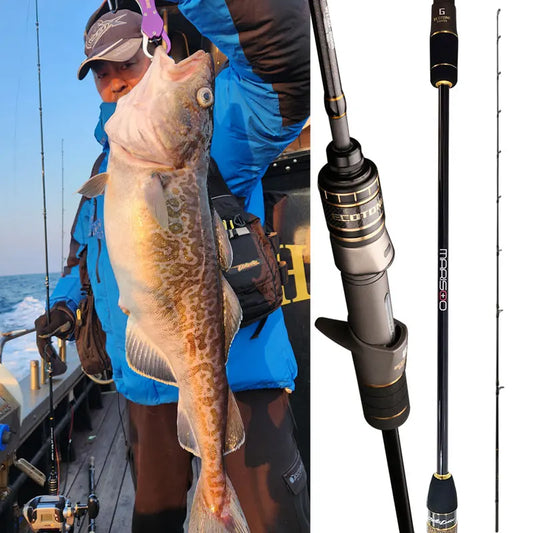Pesca Boat Fishing Rods Saltwater Big Game Slow Pitch Jigging Rod Shore Carbon 2 Piece Spinning & Casting Portable Cod amberjack Rockfish