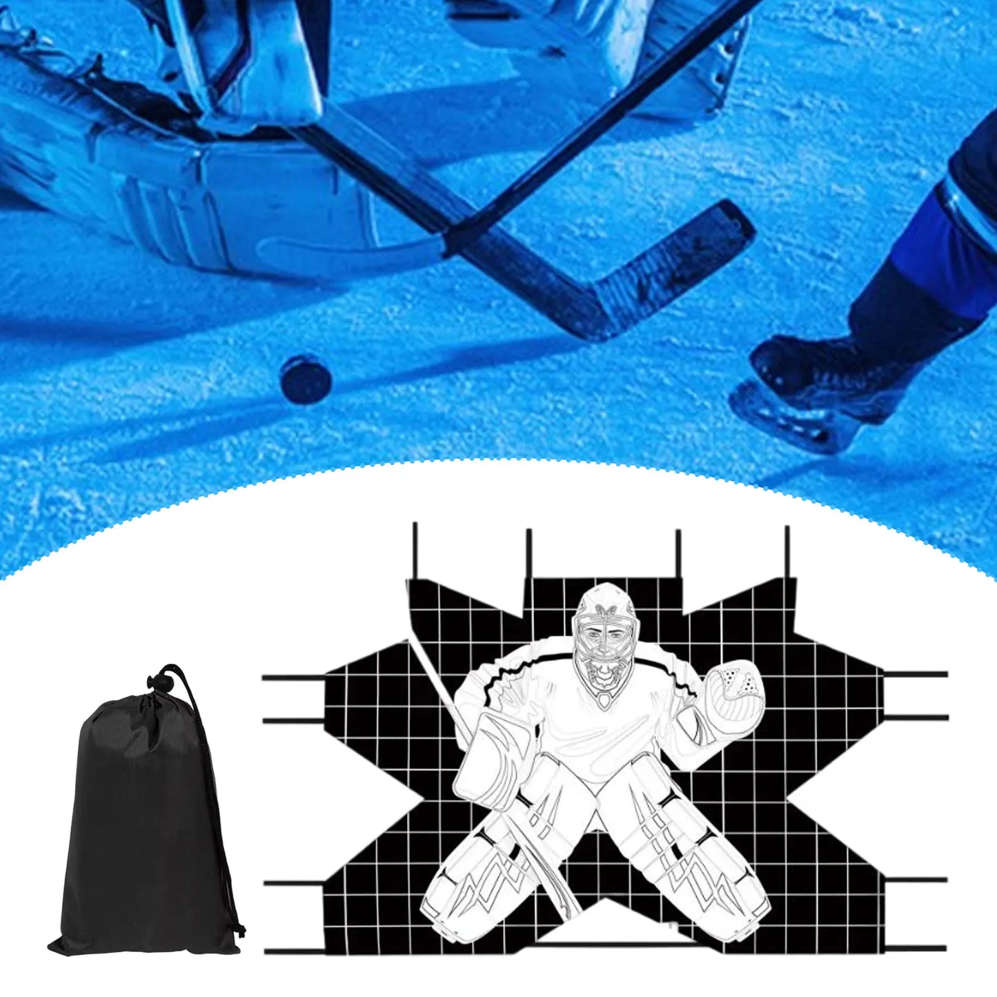 Hockey Goal Improve Skills Foldable Lightweight Waterproof Protable Hockey Net