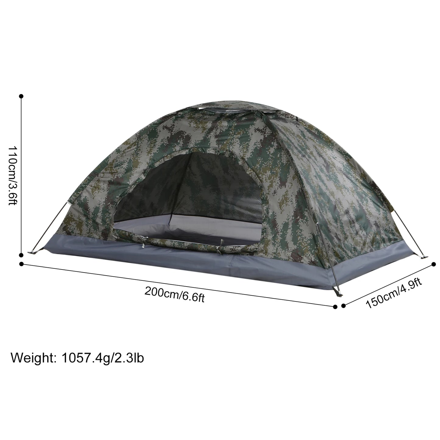 Tomshoo 1/2 Person Ultralight Camping Tent Single Layer Portable Hiking Tent